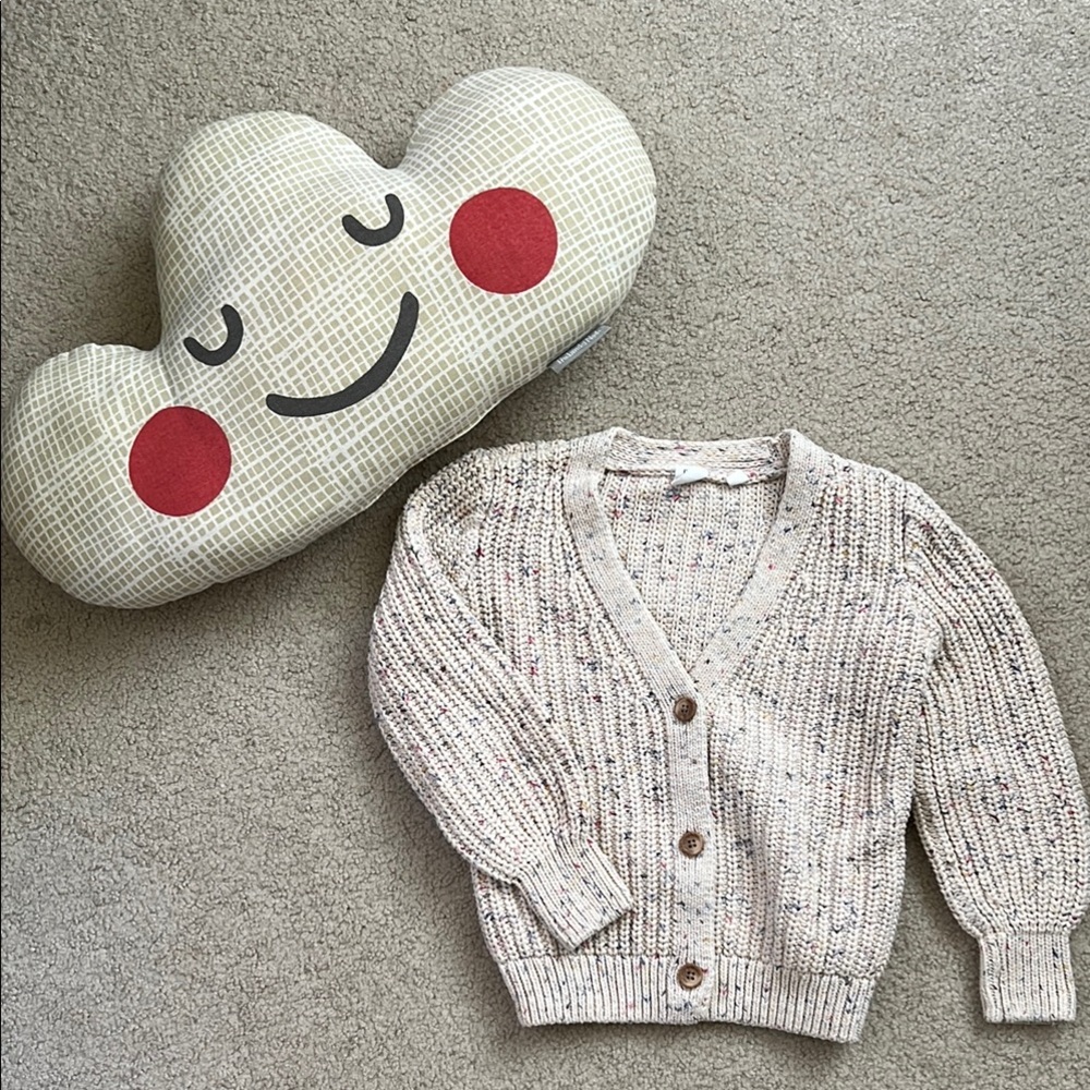 Kids Beige Knit Cardigan